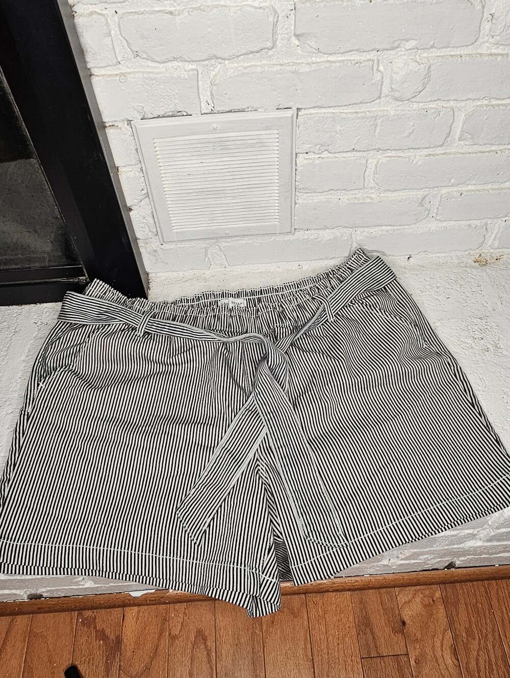 Lane Bryant Black and White Striped High Waist Shorts